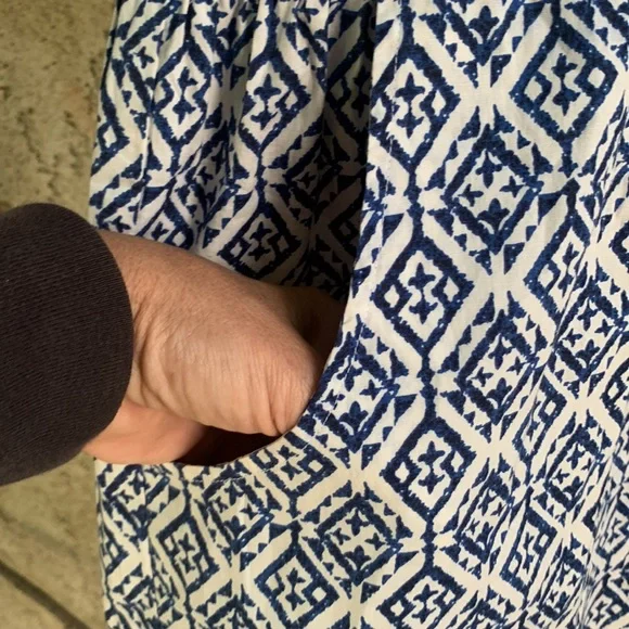 The Shirt by Rochelle Behrens Navy and White Geometric Dress - Picture 8 of 11